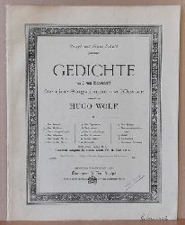 Wolf, Hugo  Gedichte von Joseph von Eichendorff fr eine Singstimme und Klavier No. 2 Der Musikant 