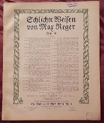 Reger, Max  Schlichte Weisen fr Singstimme und Klavier Opus 76 I. Folge Heft 14 "Mein Schtzelein ist ein gar kstliches Ding" tief, mit deutschem und Englischem Text 