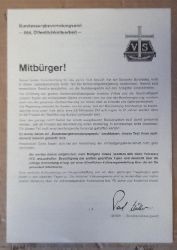 Becker, Egon  Flugblatt / 4seitiger Reader "Bundessargbevorratungsamt - Abt. ffentlichkeitsarbeit" 