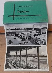   Ansichtskarte AK Breslau. 10 Original-Ansichten von Breslau. Leporello (Friesenwiese, 3 x Hermann Gring Stadion; Fhrerturm, 2 x Jahrhunderthalle, Liebichshhe, Sandinsel, Rathaus, Ausstellungsgebude) 