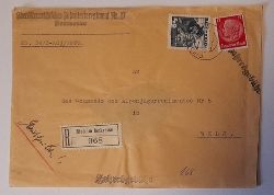  Briefstck des Obersterreichischen Infanterieregiment Nr. 17 Kommando an das Kommando des Alpenjgerregiment Nr. 8 in Wels (mit 2 Marken 40 Groschen Tirol und 12 Rpf rot Hindenburg, mit R-Zettel Ried im Innkreise 968 und 2 Stempel Jahresgebhr) 