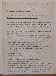 Beuys, Joseph  Flugblatt / Schreiben (2 Blatt) "An die ffentlichkeit und die Eigentmer der Beuys-Sammlung im Hessischen Landesmuseum Darmstadt !" (Frankfurt, November 1987) ("Wir wenden uns ausdrcklich gegen den Abbau einer Installation von Joseph Beuys aus dem Darmstdter Landesmuseum") 