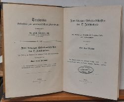 Blmml, Emil Karl  Zwei Leipziger Liederhandschriften des 17. Jahrhunderts (Als Beitrag zur Kenntnis des deutschen Volks- und Studentenliedes. 1. Die Liederhandschrift des Studenten Clodius (1669); 2. Die Liederhandschrift dreier unbekannter Leipziger Studenten (1683/95) 