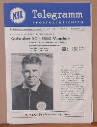 KSC  KSC (Karlsruher Sport Club) Telegramm Sportnachrichten Nr. 7/58 19. Oktober (Karlsruher SC - 1860 Mnchen und zahlreiche Seiten zum Leichtathlet Heinz Ftterer) 