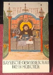   Ansichtskarte AK Mnchen Gewerbeschau 1912 - Knstlerkarte von W. Krain 