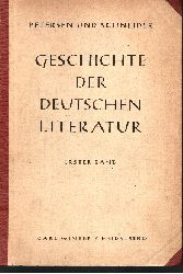 Schneider, Hermann;  Geschichte der deutschen Literatur Erster Band: Heldendichtung, Geistlichendichtung, Ritterdichtung 