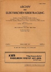 Wagner, Karl Willy;  Archiv der elektrischen bertragung - Band 9, Dezember 1955, Heft 12 