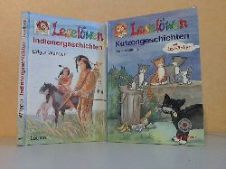 Wpper, Edgar und Sandra Grimm;  Leselwen: Indianergeschichten - Katzengeschichten 2 Bcher mit Zeichnungen von Charlotte Panowsky und Silke Voigt 