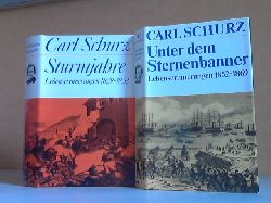 Schurz, Carl;  Sturmjahre. Lebenserinnerungen 1829 -1852 - Unter dem Sternenbanner. Lebenserinnerungen 1852-1869 2 Bcher 