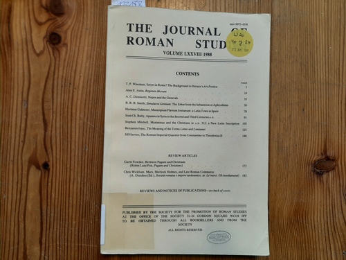 Diverse  The Journal of Roman Studies. VOL LXXVIII. 