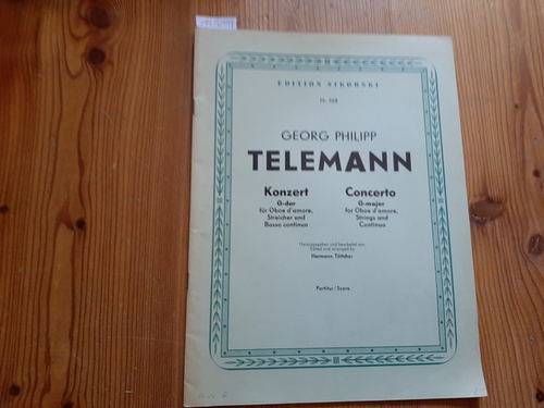 Telemann, Georg Philipp  Konzert G-dur für Oboe d`amore Streicher und Basso continuo. Herrn Töttcher (Hrsg.) (568) Partitur 