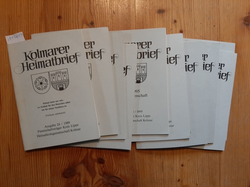 Kolmarer Heimatfreunde / Heimatkreisgemienschaft Kolmar (Hrsg.)  Kolmarer Heimatbrief. Konvolut. Nr. 24 (1989) bis 28 und Nr. 30 bis 35 (2000) (11 HEFTE) 