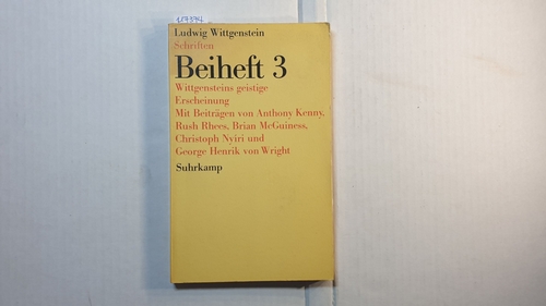 Wittgenstein, Ludwig  Ludwig Wittgenstein: Schriften, Teil: Beih. 3., Wittgensteins geistige Erscheinung 