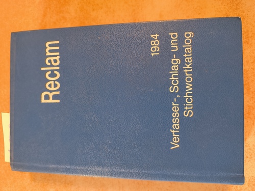   Reclam Verf.-, Schlag- u. Stichwortkatalog ; Universal-Bibliothek, geb. Ausg., Handbücher, Paperbacks 