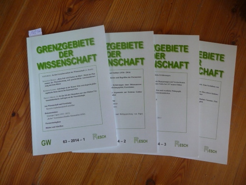 Resch, Andreas (Hrsg. / Red.); Kapferer Mag. Priska ; Kraschl, Domenikus (Red.)  Grenzgebiete der Wissenschaft 63. Jahrgang. 2014 - 4 Broschüren komplett 
