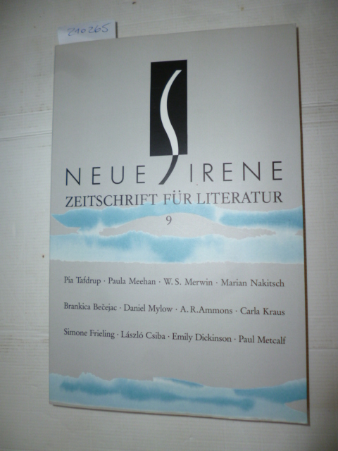 (Hrsg.) Bettina Hohoff  Neue Sirene. Zeitschrift für Literatur. Jahrgang 5 Nummer 9 Oktober 1998 