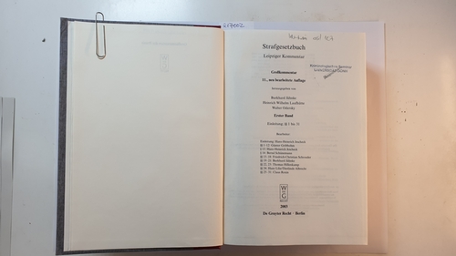 Hans-Heinrich Jescheck u.a.  Ebermayer, Ludwig: Strafgesetzbuch, Bd. 1., Einleitung; §§ 1 bis 31 