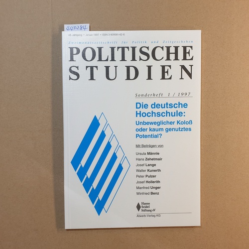 Männle, Ursula  Die deutsche Hochschule: unbeweglicher Koloß oder kaum genutztes Potential? (Politische Studien . Sonderheft 1 , 1997, 48,. Jahrgang) 