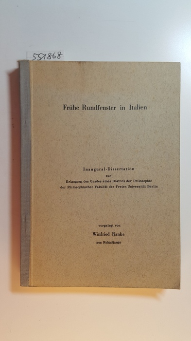 Ranke, Winfried  Frühe Rundfenster in Italien 