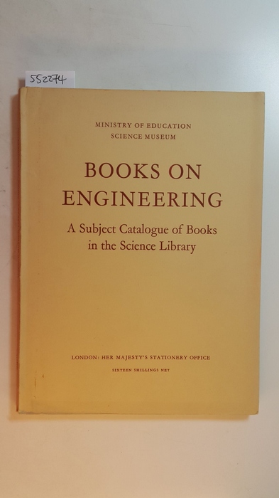 Diverse  Books on Engineering: a subject catalogue of books in the Science Library 