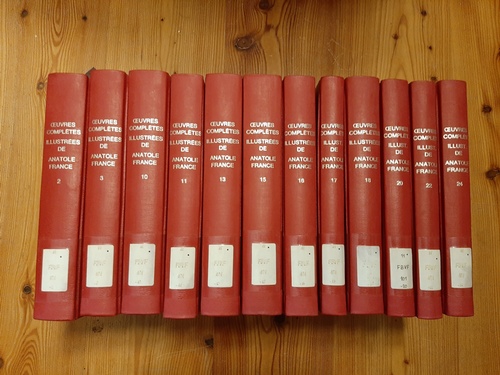 Anatole France  Oeuvres Completes Illustrees de Anatole France. Tome 2, 3, 10, 11, 13, 15, 16, 17, 18, 20, 22 und 24 (12 BÜCHER) 