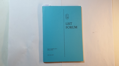 Besters, Hans  List Forum, Band 12 (1983/84), Heft 1 : Sinn und Widersinn sektoraler Strukturpolitik 