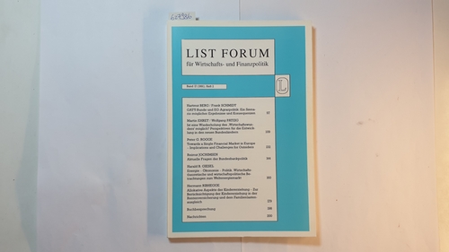 Hartmut Berg ; Frank Schmidt  List Forum, Band 17 (1991), Heft 2 : GATT-Runde und EG-Agrarpolitik 