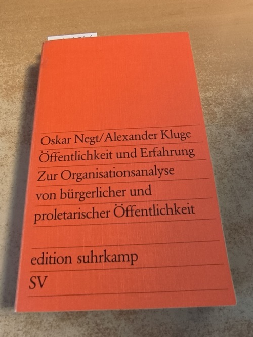 Oskar Negt, u.a.  Öffentlichkeit und Erfahrung. Zur Organisationsanalyse von bürgerlicher und proletarischer Öffentlichkeit 