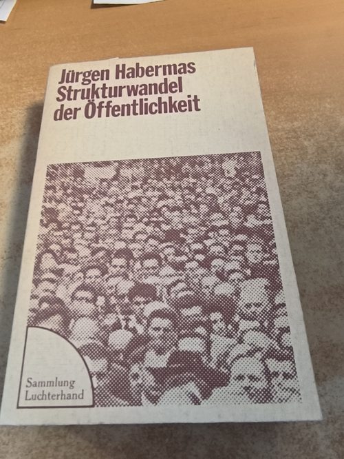 Habermas, Jürgen  Strukturwandel der Öffentlichkeit : Untersuchungen zu einer Kategorie der bürgerlichen Gesellschaft 