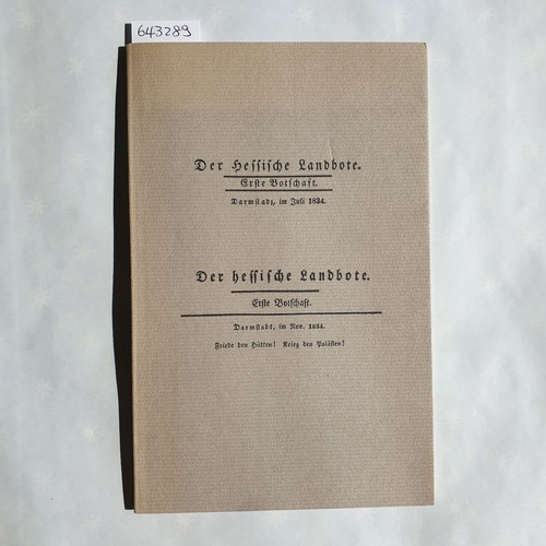 Büchner, Georg   Der Hessische Landbote: 1834 