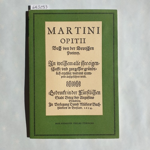 Opitz, Martin  Buch von der deutschen Poeterey 