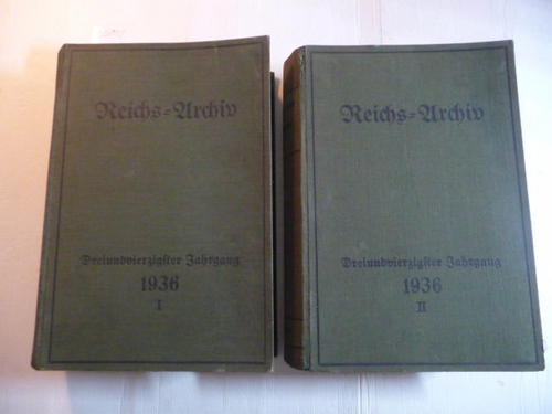 Dr. F. Weißler  Reichs-Archiv. Sammlung der das Rechtswesens betr. Gesetze, Verordnungen u. Verfügungen - Vierundvierzigster Jahrgang 1936, I. + II. Band (2 BÜCHER) 