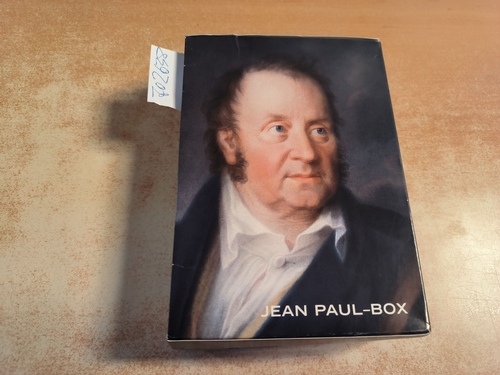 Bernhard JEAN PAUL - Echte  Jean Paul-Box-ünf Heftlein. (Erscheint als Begleitpublikation zur Ausstellung "Jean Paul - Unter der Hirnschale eines Riesen", Museum Strauhof, Zürich, 31. August - 18. November 2001). Heft 1 und 2: Schreib alles auf! Aus Jean Pauls Notizbüchern (1782-1824) Nachgeschrieben von Jörg Müller. Heft 3: Chronik zu Jean Pauls Leben (1763-1825) mit historischem Anhang. Heft 4: Ein neues Phänomen. Texte aus dem 19. Jahrhundert über Jean Paul. Heft 5: Auf der Suche nach Lesern für Jean Paul. Texte von Autoren des 20. Jahrhunderts.   Auflage 800 Exemplare. 