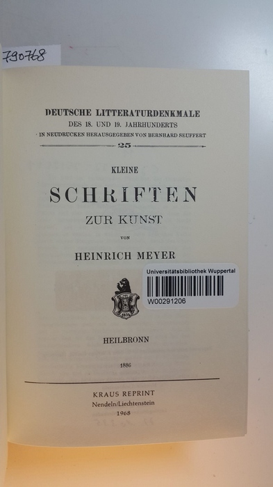 Meyer, Heinrich; Johann Elias Schlegel  Deutsche Literaturdenkmale des 18. und 19. Jahrhunderts - Nummer 25 bis 26 (in 1 BUCH) 