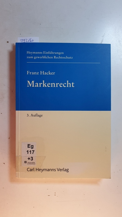 Hacker, Franz  Markenrecht 