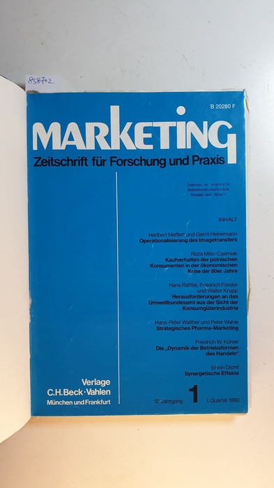 Diverse  Marketing, Zeitschrift für Forschung und Praxis. 12 Jahrgang 1990 Komplett 
