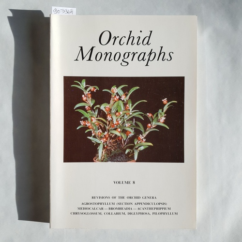 Schuiteman, A., J. Kruizinga S. A. Thomas a. o.  Orchid Monographs, Volume 8: Revision of Agrostophyllum Section Appendiculopsis, with notes on the systematics of Agrostophyllum. / Revision of the Genus Mediocalcar. / Revision of the Genus Bromheadia. / Taxonomic Revision of Acanthephippium. / Revision 