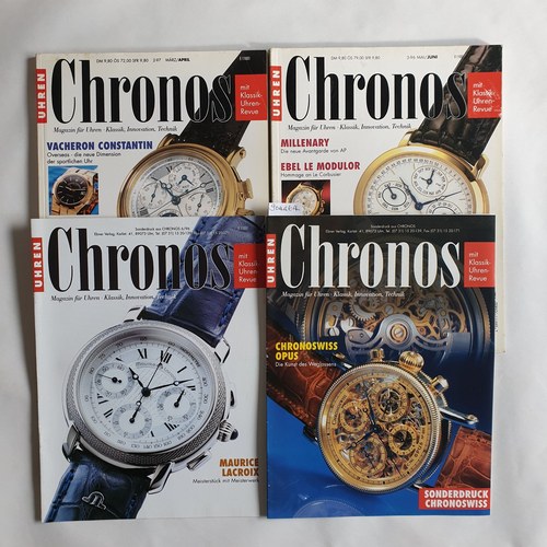   Uhren Chronos, Magazin für Uhren - Klassik, Innovation, Technik - Konvolut (2 BÜCHER + 2 Hefte) 