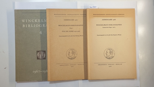 Kunze, Max und Jürgen Hartung  Winckelmann-Bibliographie. (3 BÜCHER) 4 in 3 Heften. 