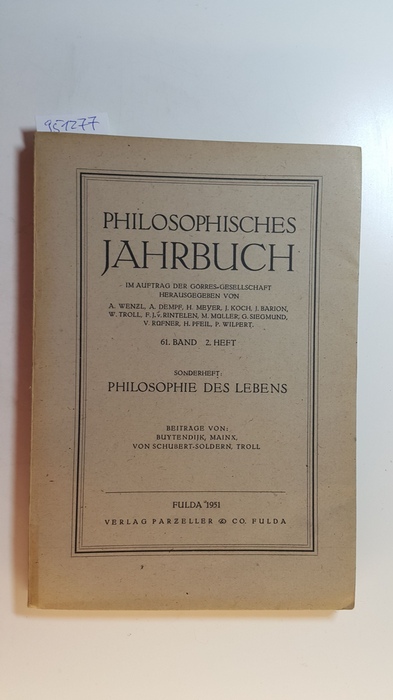 Diverse  Philosophisches Jahrbuch - 61. Band * Sonderheft: Philosophie des Lebens. 