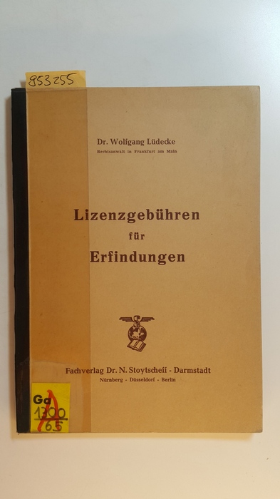 Lüdecke, Wolfgang  Lizenzgebühren für Erfindungen 
