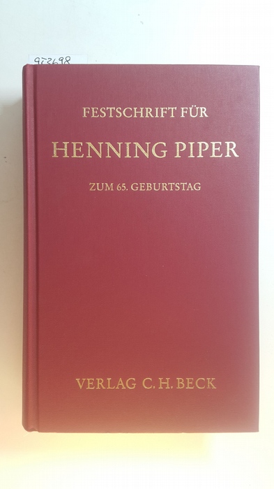 Erdmann, Willi [Hrsg.]  Festschrift für Henning Piper : (zum 65. Geburtstag) 