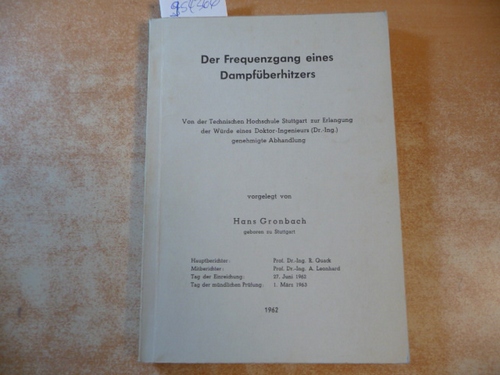 Gronbach, Hans  Der Frequenzgang eines Dampfüberhitzers 