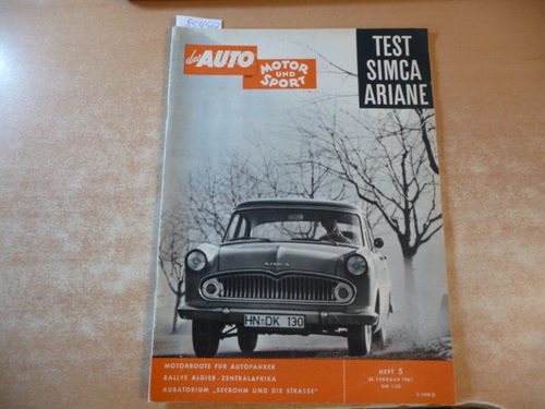 (Hrsg.) Pietsch, Paul  DAS AUTO, MOTOR UND SPORT. Heft 5/26. Februar 1961 
