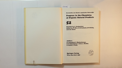 Diverse  Fortschritte der Chemie organischer Naturstoffe Teil: Vol. 52.(Progress in the Chemistry of Organic Natural Products) 