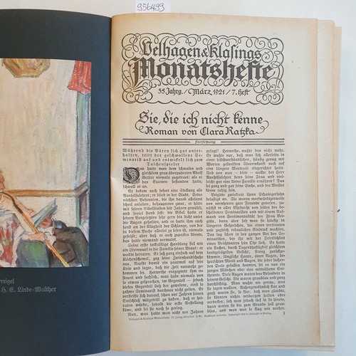 Diverse  Velhagen & Klasings Monatshefte - 1921 - XXXV. Jahrgang Band II- rot gebundener Leinenband mit Goldprägeschrift (1 BÜCHER, Heft 7 bis 12) 