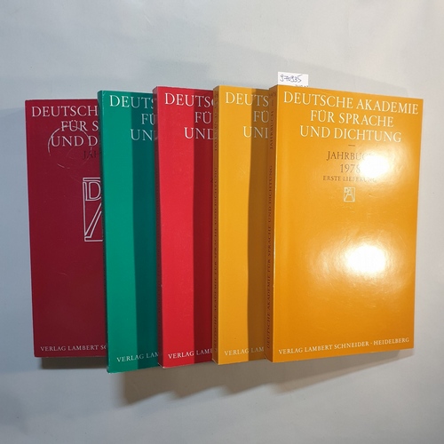 Diverse  Deutsche Akademie für Sprache und Dichtung Darmstadt. Jahrbuch Konvolut (5 BÜCHER) 1978, 1. u. 2. Lieferung / 1980, 2. Lieferung / 1981, 2. Lieferung / Jahrbuch 1985 