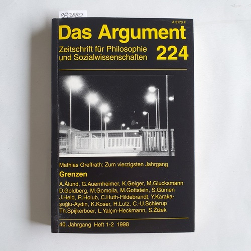 Haug, Frigga ; Wolfgang Fritz Haug (Hrsg.)  Das Argument. Zeitschrift für Philosophie und Sozialwissenschaften. 40. Jg. 1998, Heft 224: 