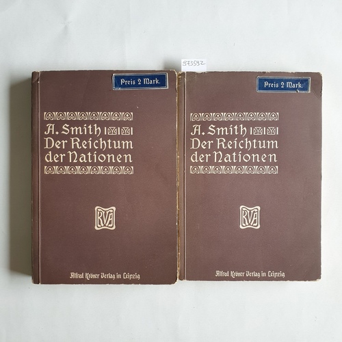 Schmidt, H.  Der Reichtum der Nationen nach der Übers. von Max Stirner und der englischen Ausgabe von Cannan (1904) 