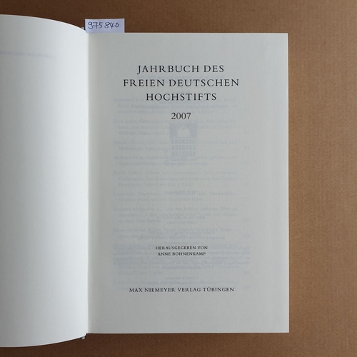 Perels, Christoph (Hrsg.)  Jahrbuch des Freien Deutschen Hochstifts. 2007 